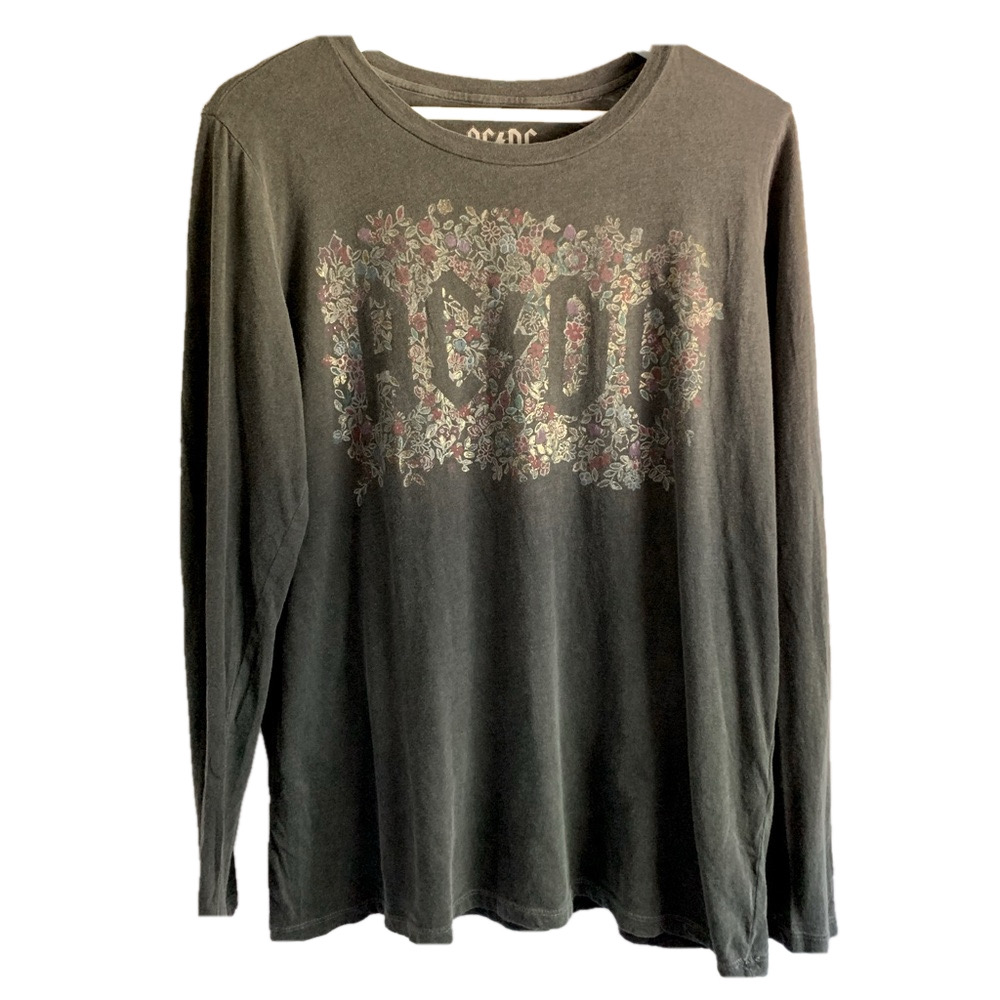 🍀 Lucky Brand AC⚡DC Floral Graphic Long Sleeve Tee XL